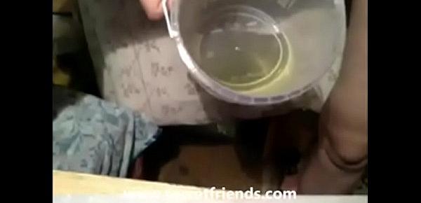  girl lactating and drinking milk
